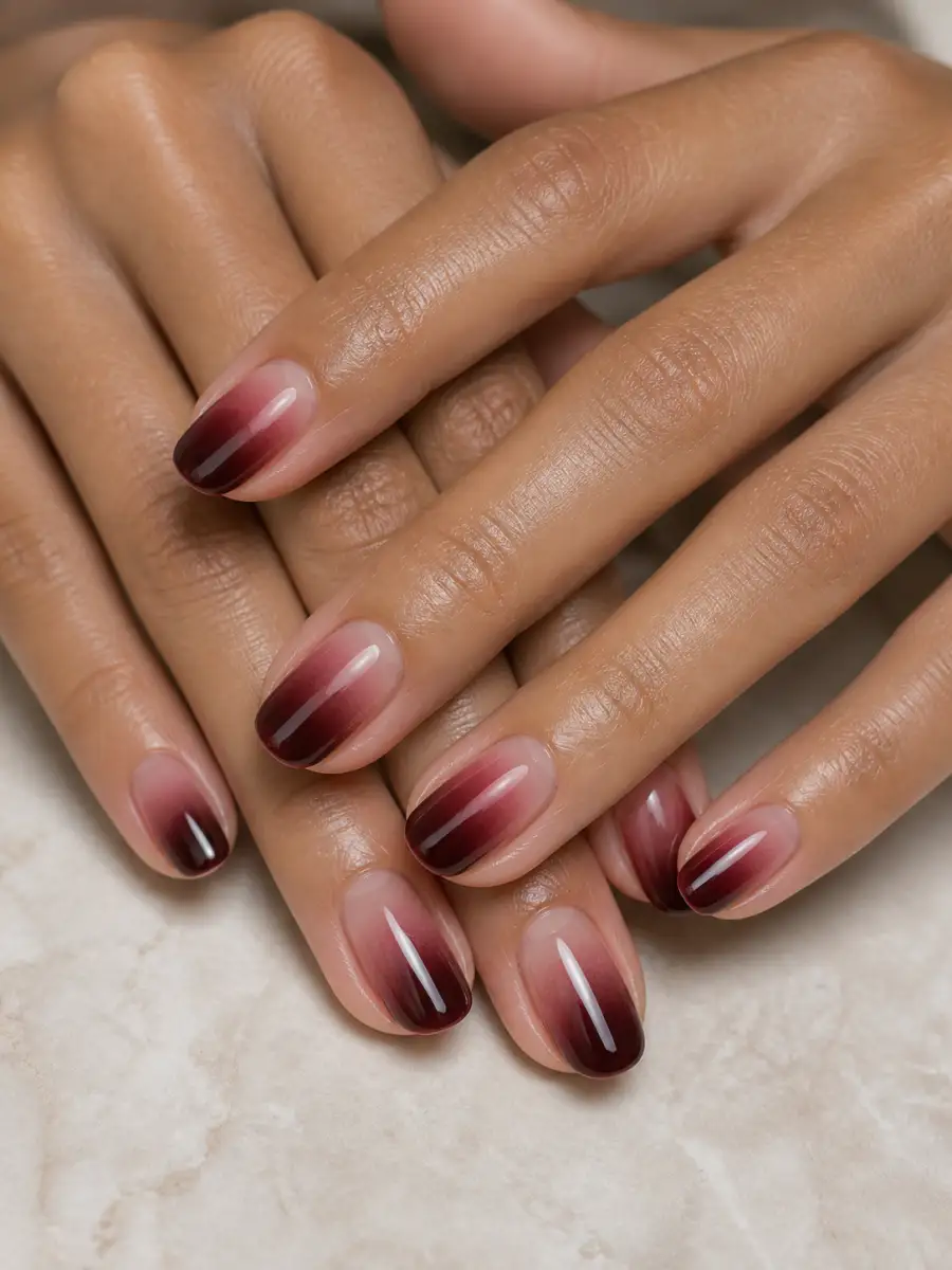 Burgundy Ombre Nails: burgundy, burgundy ombre