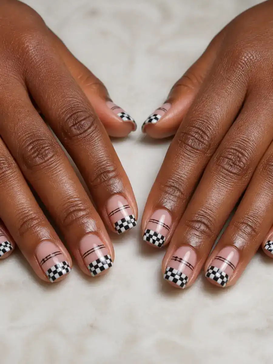Easy Checker Tips: short square, simple dots and lines, easy checker tips