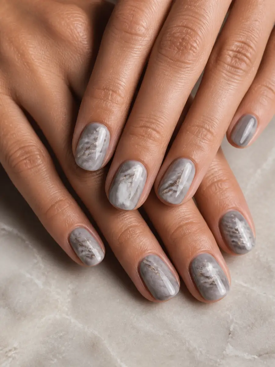 Gray Marble Nails: greige grey, gray marble