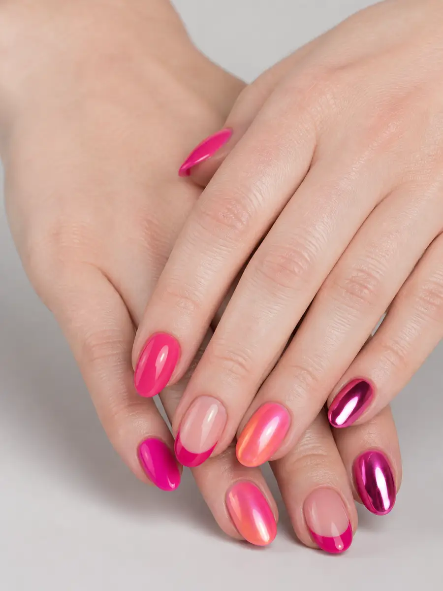 Fuchsia Glossy Nails: hot pink, opaque, fuchsia glossy