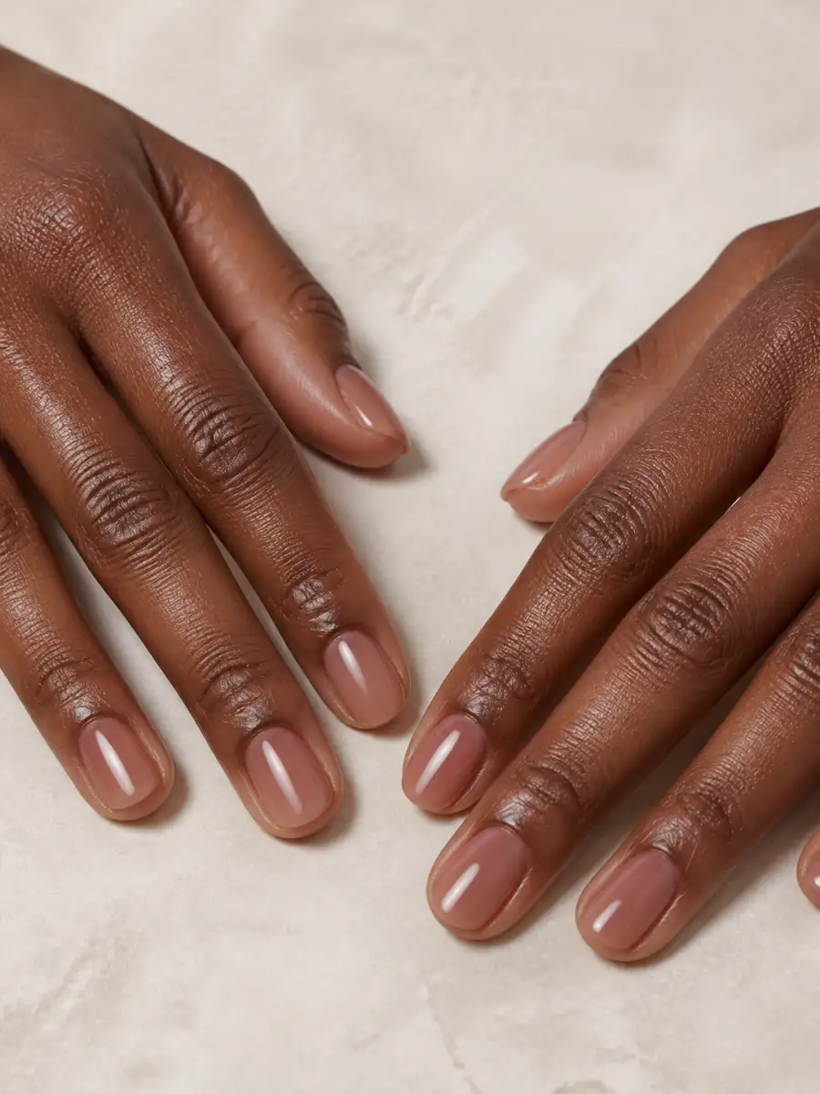 Cocoa Sheer Natural Nails: sheer nude, natural finish, cocoa sheer natural