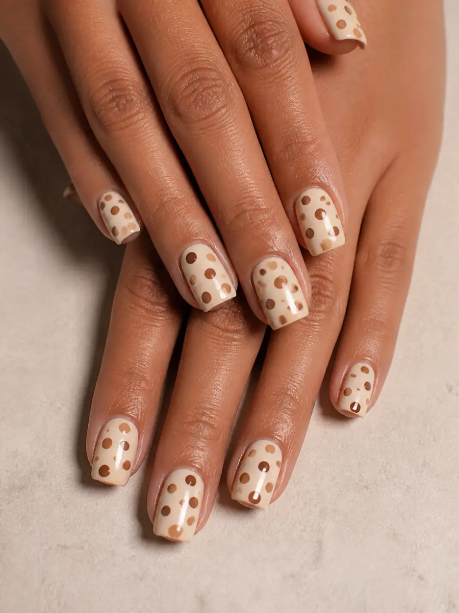 Retro Brown Dots: square, polka dots, retro brown dots
