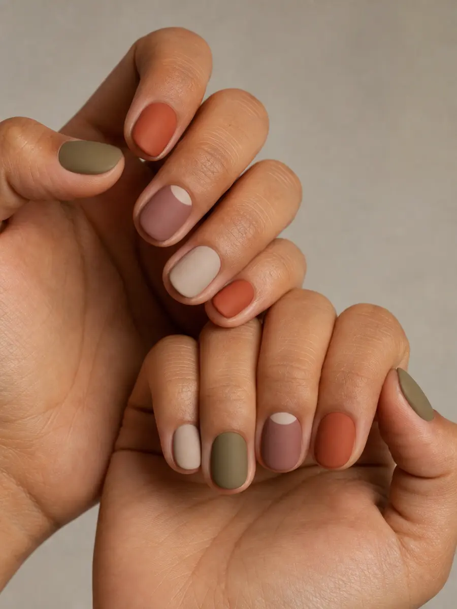 Coral Micro French Nails: short, single solid shade, coral micro french