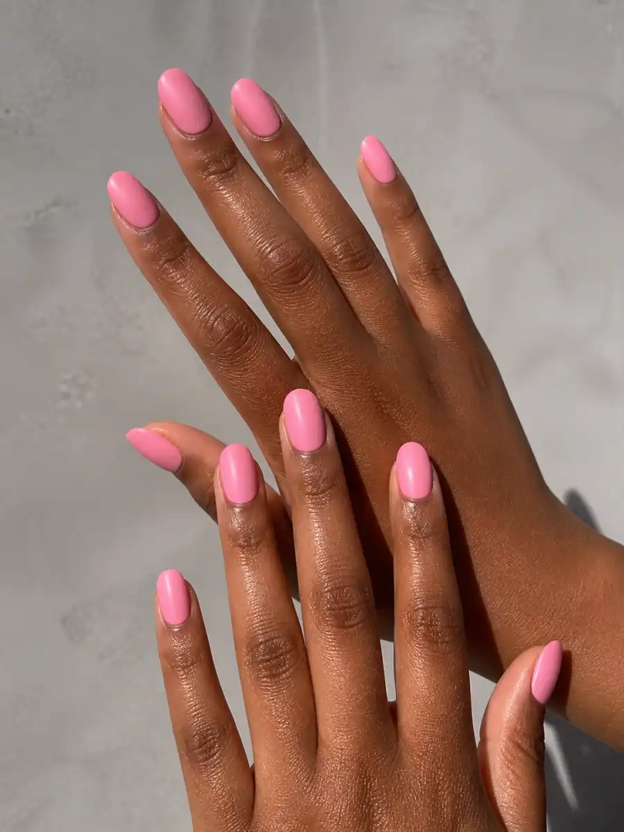 Classic Summer Pink Nails: pink, classic finish
